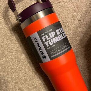 Stanley Purple and Orange the ice flow Flip Straw Tumbler